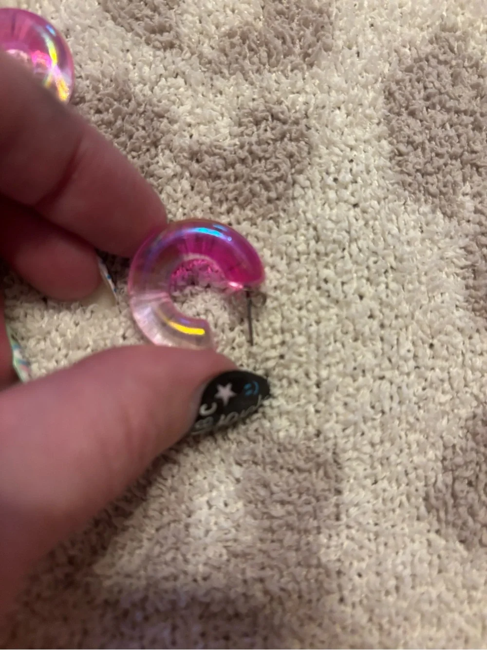 Claire’s Iridescent small hoop earrings